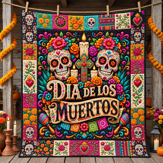 Dia De Los Muertos Quilted Blanket GFTOPND2680
