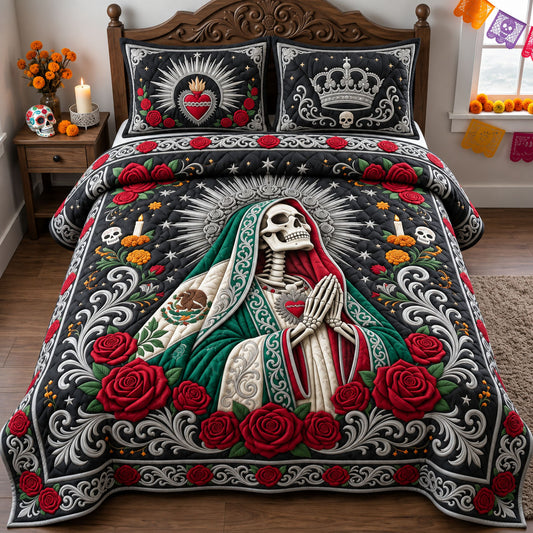 Santa Muerte 3-Piece Quilted Bedding Set GFTOPND2686