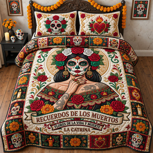 La Catrina 3-Piece Quilted Bedding Set GFTOPND2687