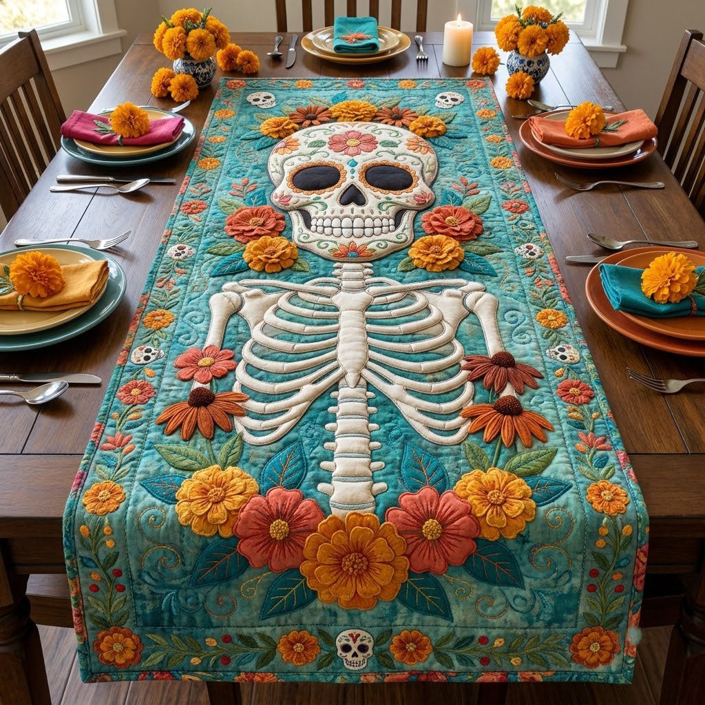 Sugar Skull Quilted Table Runner GFTOPND2691