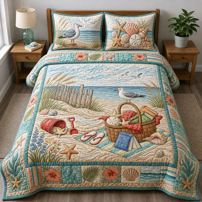 Coastal Summer Life 3-Piece Quilted Bedding Set GFTOPND270