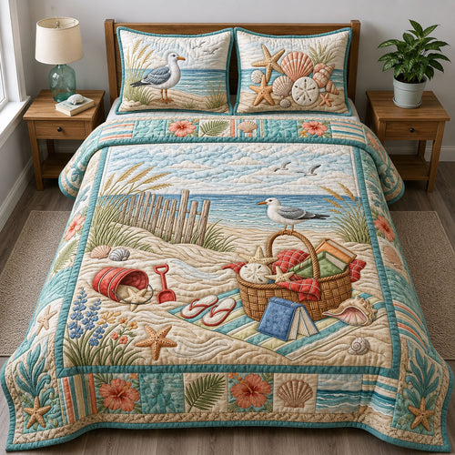 Coastal Summer Life 3-Piece Quilted Bedding Set GFTOPND270