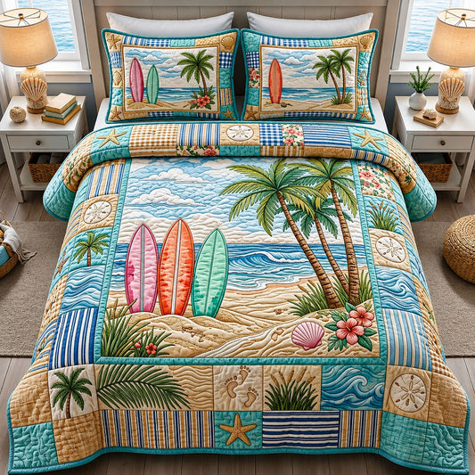 Coastal Summer Life 3-Piece Quilted Bedding Set GFTOPND271