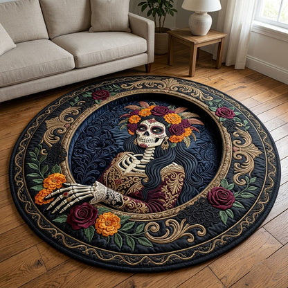 Catrina Mirror Portal Quilted Round Mat GFTOPND2713