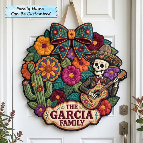 Day Of The Dead Custom Shape Quilted Door Hanger QTCUZ GFTOPND2719