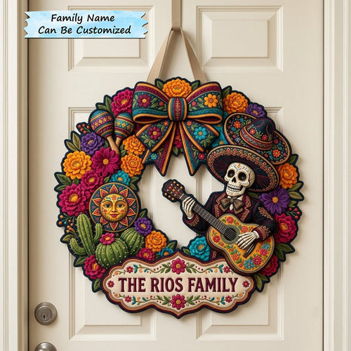 Day Of The Dead Custom Shape Quilted Door Hanger QTCUZ GFTOPND2720