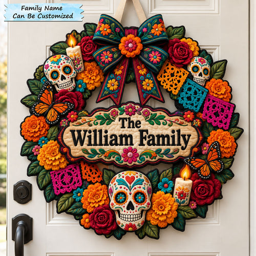 Day Of The Dead Custom Shape Quilted Door Hanger QTCUZ GFTOPND2721