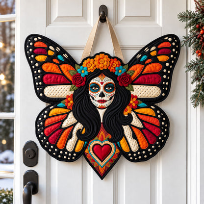 La Catrina Butterfly Custom Shape Quilted Door Hanger GFTOPND2724
