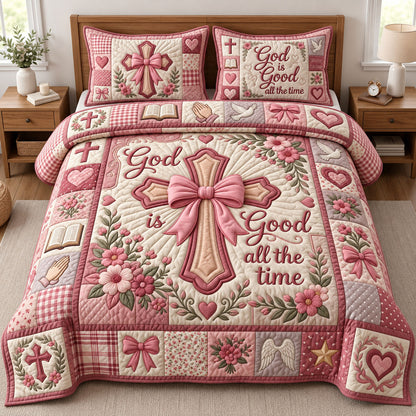 God Is Good 3-Piece Quilted Bedding Set GFTOPND2727