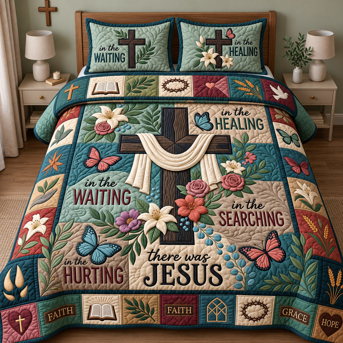 Christian Faith 3-Piece Quilted Bedding Set GFTOPND2728