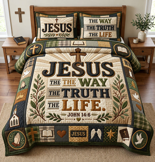 Christian Faith 3-Piece Quilted Bedding Set GFTOPND2730