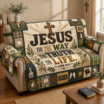 Christian Faith Quilted Sofa Cover GFTOPND2730 C3