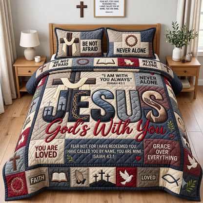 God With You 3-Piece Quilted Bedding Set GFTOPND2774