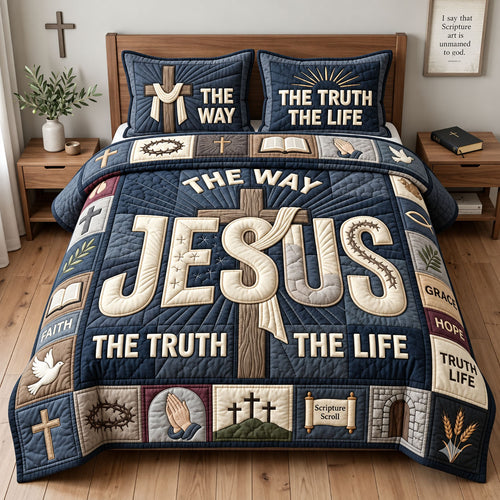 Christian Faith 3-Piece Quilted Bedding Set GFTOPND2777