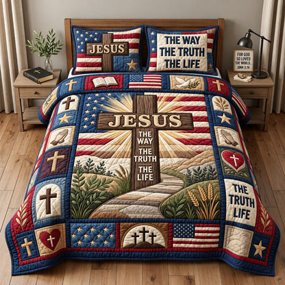 The Way The Truth The Life 3-Piece Quilted Bedding Set GFTOPND2780