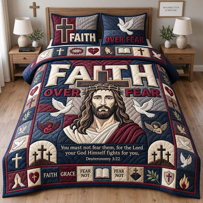 Faith Over Fear 3-Piece Quilted Bedding Set GFTOPND2785