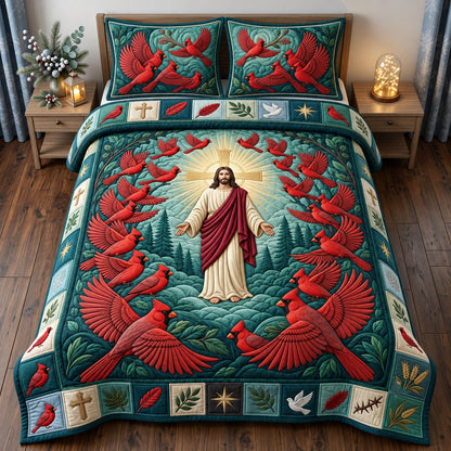 Cardinal Wings 3-Piece Quilted Bedding Set GFTOPND2817