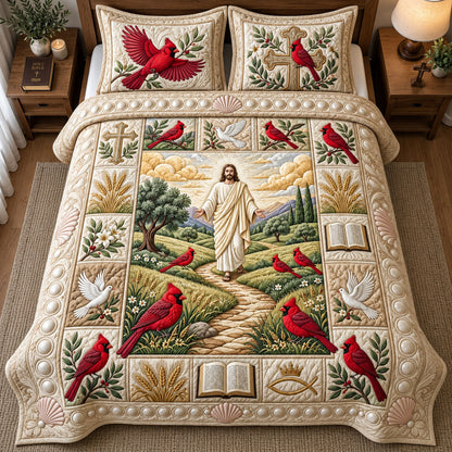 Surrounded By His Grace 3-Piece Quilted Bedding Set GFTOPND2819