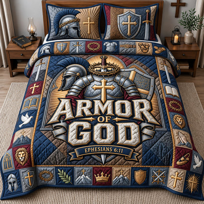 Armor Of God 3-Piece Quilted Bedding Set GFTOPND2825