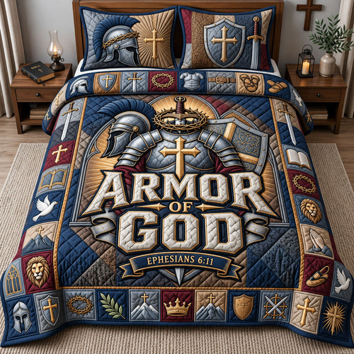 Armor Of God 3-Piece Quilted Bedding Set GFTOPND2825