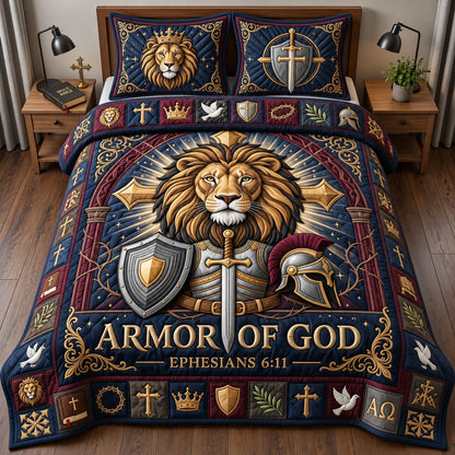 Armor Of God 3-Piece Quilted Bedding Set GFTOPND2826