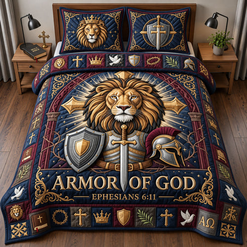 Armor Of God 3-Piece Quilted Bedding Set GFTOPND2826