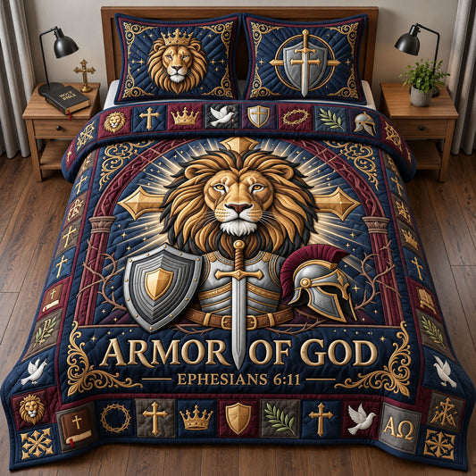 Armor Of God 3-Piece Quilted Bedding Set GFTOPND2826