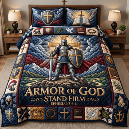 Stand Firm 3-Piece Quilted Bedding Set GFTOPND2828
