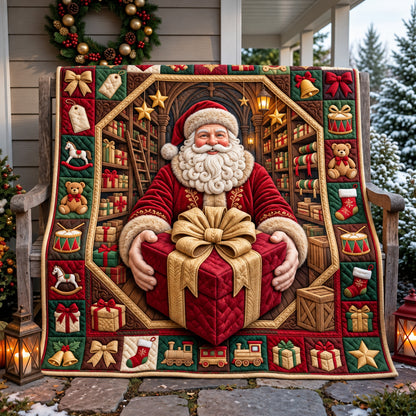 Santa Giant Christmas Gift Quilted Blanket GFTOPND2852