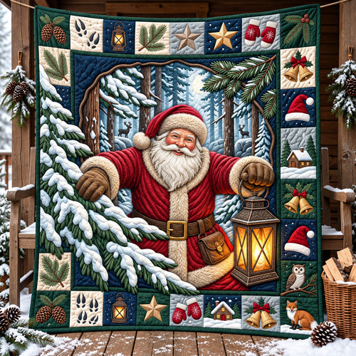 Santa Snow Forest Quilted Blanket GFTOPND2853