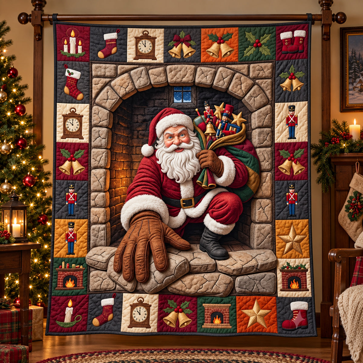Santa Gifts Quilted Blanket GFTOPND2854