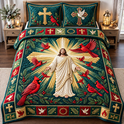 Surrounded By His Grace 3-Piece Quilted Bedding Set GFTOPND2858