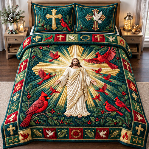 Surrounded By His Grace 3-Piece Quilted Bedding Set GFTOPND2858