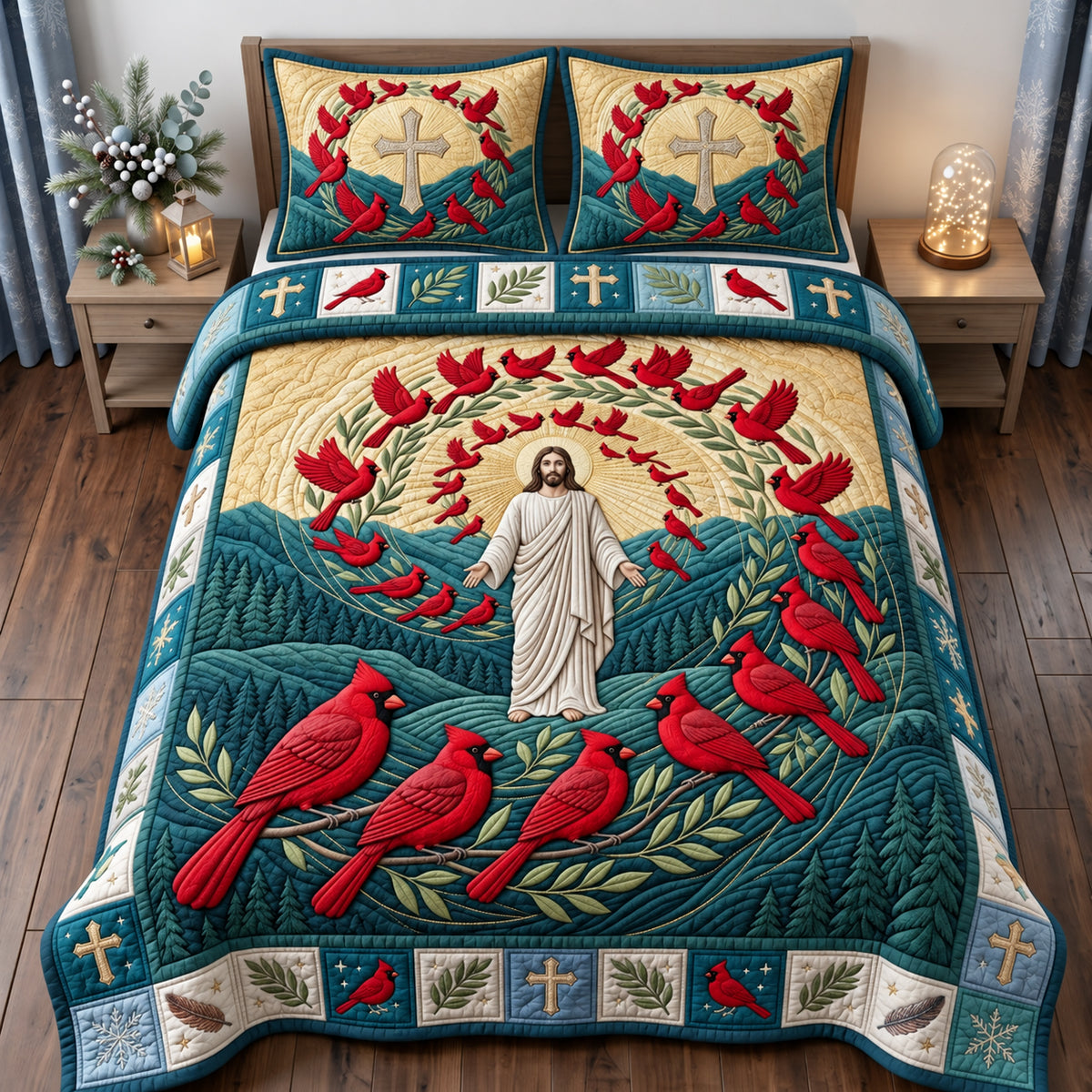 Surrounded By His Grace 3-Piece Quilted Bedding Set GFTOPND2860