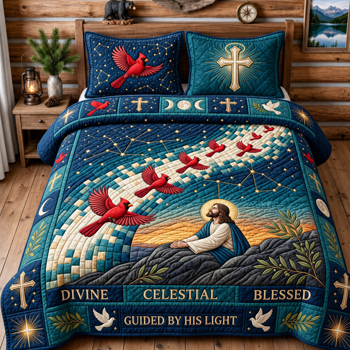 Guided By His Light 3-Piece Quilted Bedding Set GFTOPND2862