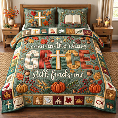 His Grace Still Find Me 3-Piece Quilted Bedding Set GFTOPND2891