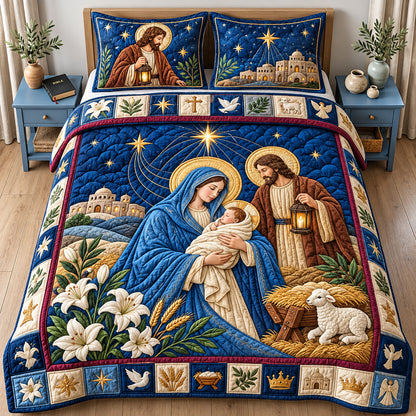 Holy Night 3-Piece Quilted Bedding Set GFTOPND2897