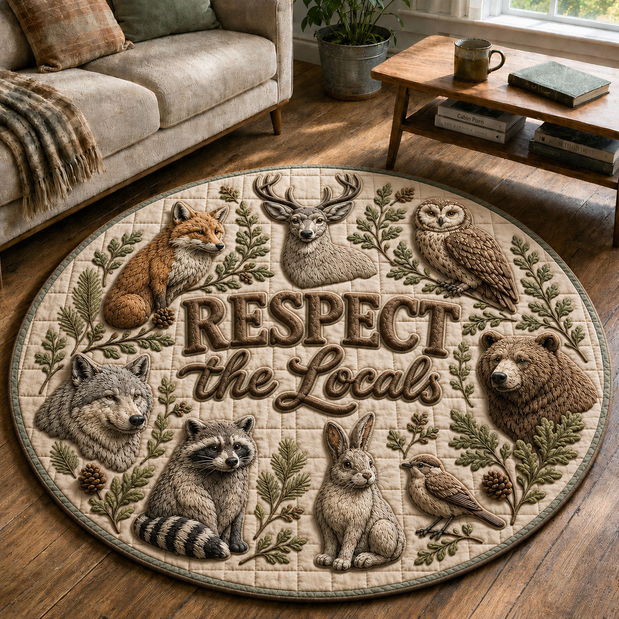 Camping Quilted Round Mat GFTOPND29