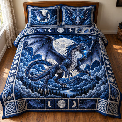 Storm Dragon 3-Piece Quilted Bedding Set GFTOPND2907