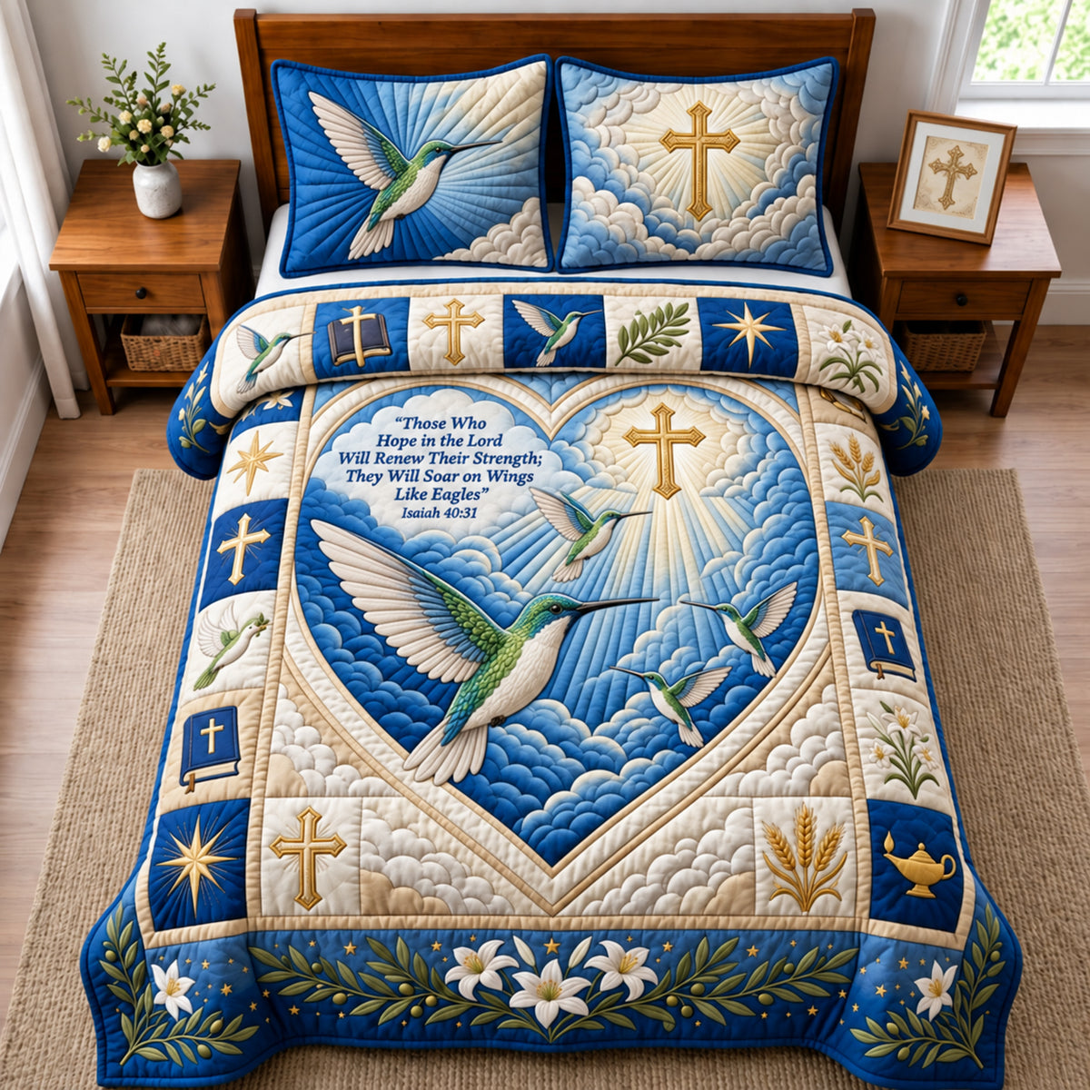 Hope In The Lord 3-Piece Quilted Bedding Set GFTOPND2938