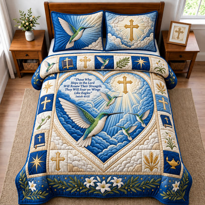 Hope In The Lord 3-Piece Quilted Bedding Set GFTOPND2938