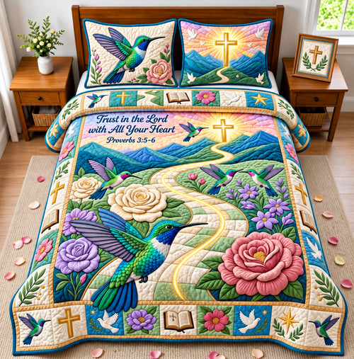 Trust In The Lord 3-Piece Quilted Bedding Set GFTOPND2939