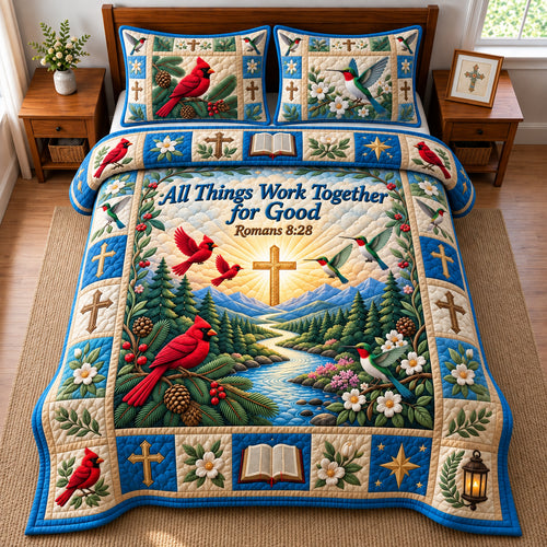 All Things Work Together 3-Piece Quilted Bedding Set GFTOPND2941