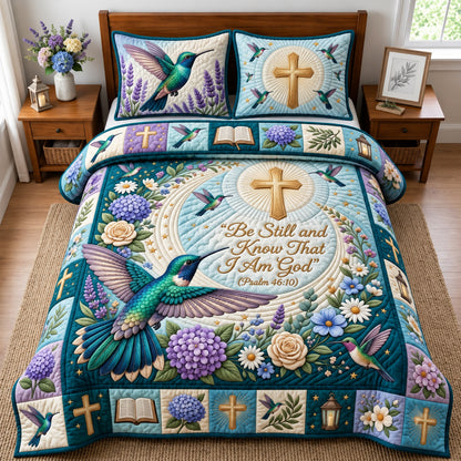 Be Still And Know 3-Piece Quilted Bedding Set GFTOPND2942