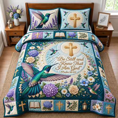 Be Still And Know 3-Piece Quilted Bedding Set GFTOPND2942