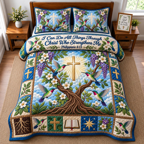 I Can Do All Things 3-Piece Quilted Bedding Set GFTOPND2943