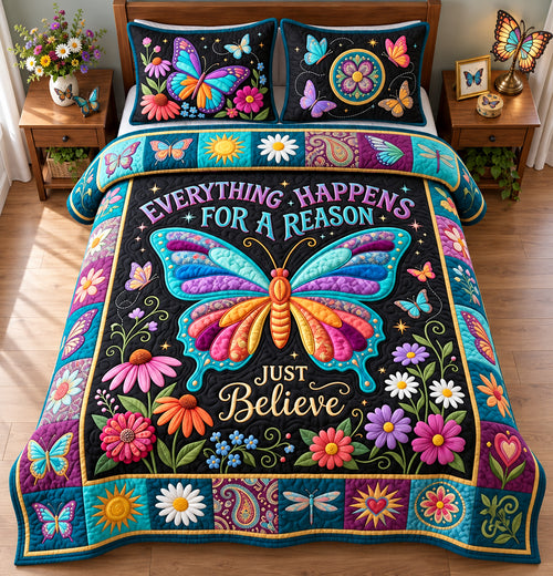 Just Believe 3-Piece Quilted Bedding Set GFTOPND2979