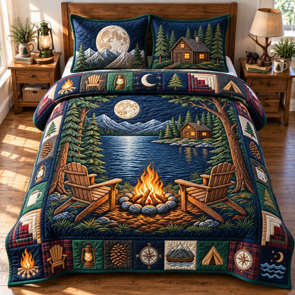 Midnight Lake 3-Piece Quilted Bedding Set GFTOPND2982