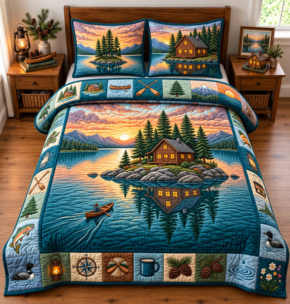 Sunset Lake 3-Piece Quilted Bedding Set GFTOPND2986
