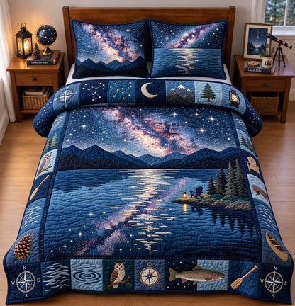 Starlight Mountain Lake 3-Piece Quilted Bedding Set GFTOPND2987